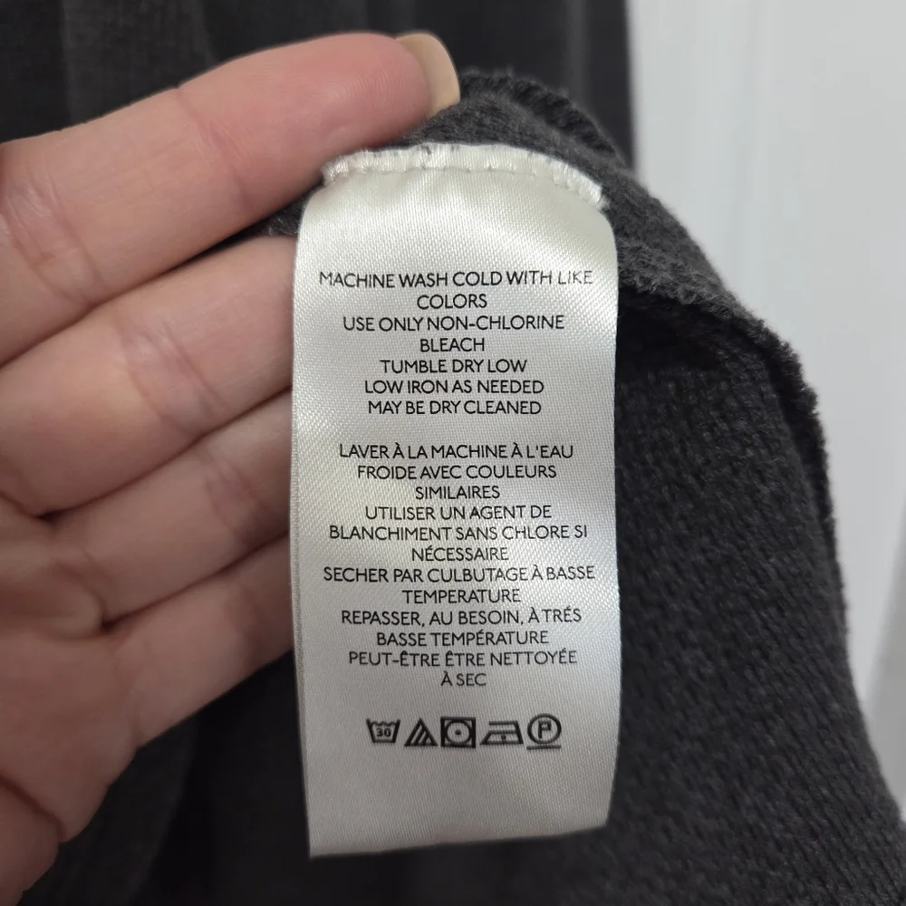 We The Free Women Anakin Thermal Long Sleeve Gray Oversize Waffle Knit Top Sz XL - Picture 9 of 11